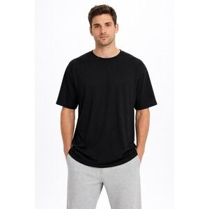 BAMBOO COOL Black Solid Short Sleeve T Shirt Mens XXXL Crew Neck